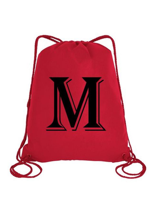 إمبريس حقيبة الظهر ألجريان الرياضية مطبوع عليها حرف M أحمر وأسود