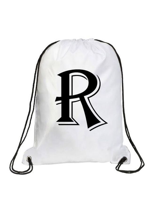 إمبريس حقيبة ظهر رياضية مطبوع عليها حرف "R" بالخط الجزائري أبيض/ أسود