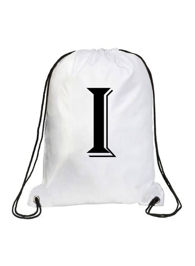 إمبريس حقيبة ظهر برباط مطبوع عليها حرف "I" من تشكيلة ألجريان أبيض/ أسود