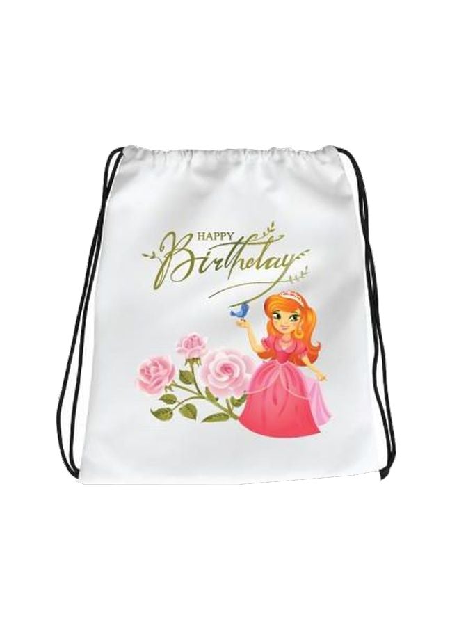 إمبريس حقيبة ظهر رياضية مطبوع بعبارة "Happy Birthday" أبيض/أخضر/وردي