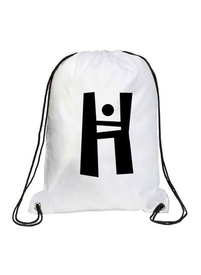 إمبريس حقيبة ظهر رياضية مطبوع عليها حرف "H" من تشكيلة جوكر أبيض/ أسود