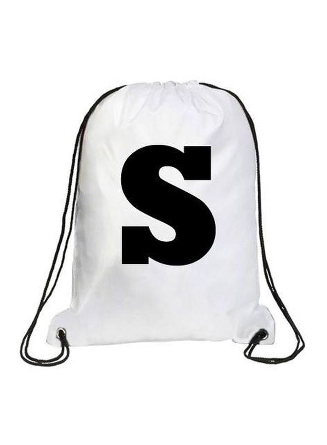 إمبريس حقيبة الظهر روكويل الرياضية برباط ومطبوع عليها حرف S أبيض/ أسود