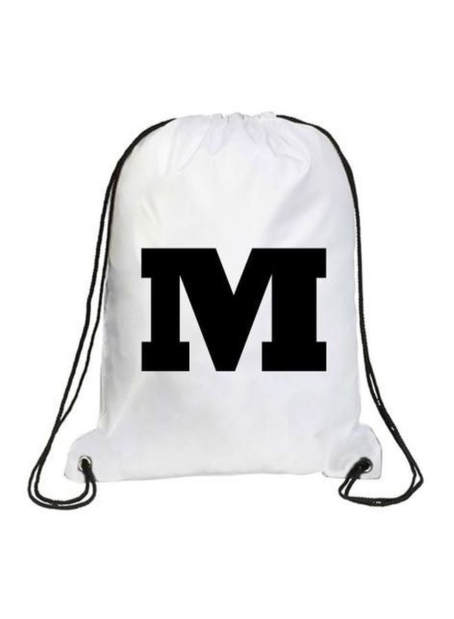 إمبريس حقيبة ظهر رياضية مطبوع عليها حرف "M" من تشكيلة روكويل أبيض/ أسود