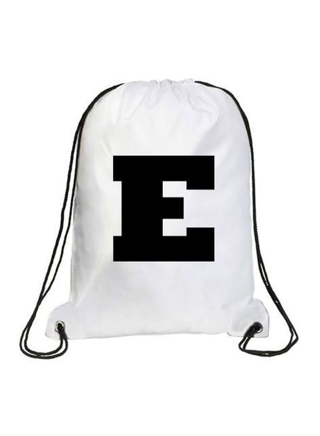 إمبريس حقيبة الظهر روكويل الرياضية برباط ومطبوع عليها حرف E أبيض/ أسود
