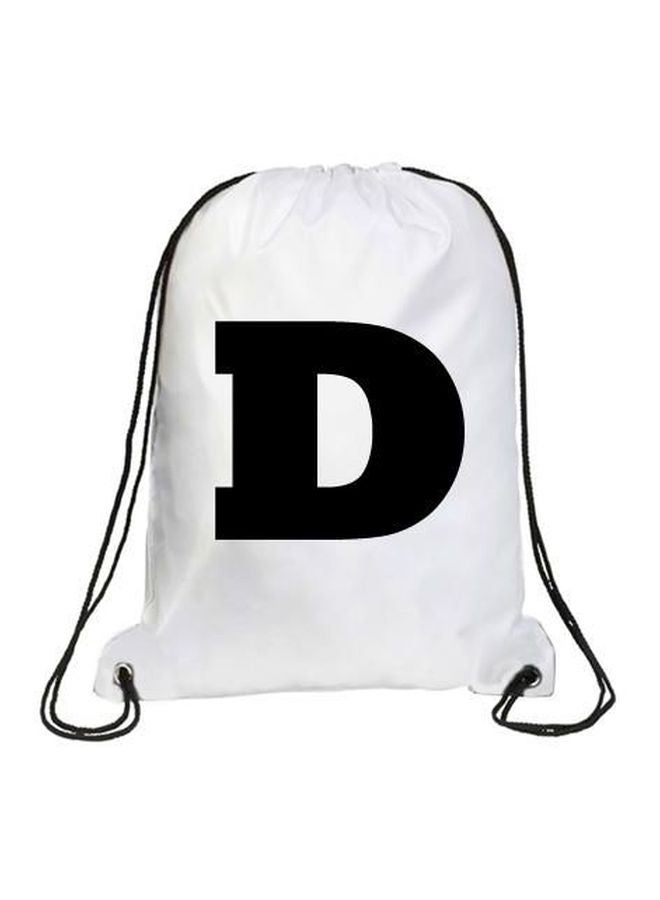 إمبريس حقيبة الظهر روكويل الرياضية برباط ومطبوع عليها حرف D أبيض/ أسود