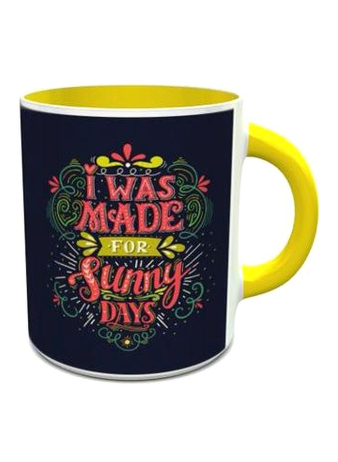 إمبريس مج بتصميم رقم 581 مطبوع عليه عبارة "Sunny Days" أسود/وردي/أصفر