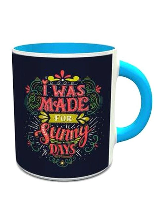 إمبريس مج مطبوع بعبارة "Sunny Days" طراز 580 أسود/وردي/أزرق