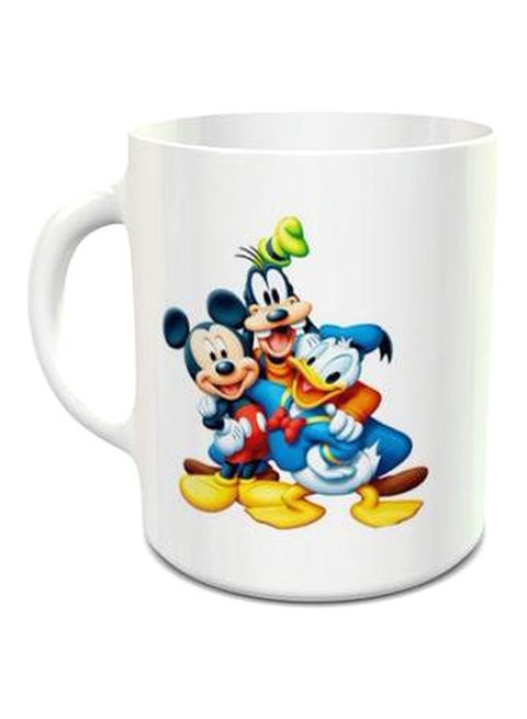 كوب شاي بتصميم 151 على شكل ميكي وأصدقائه أبيض/أزرق/أحمر