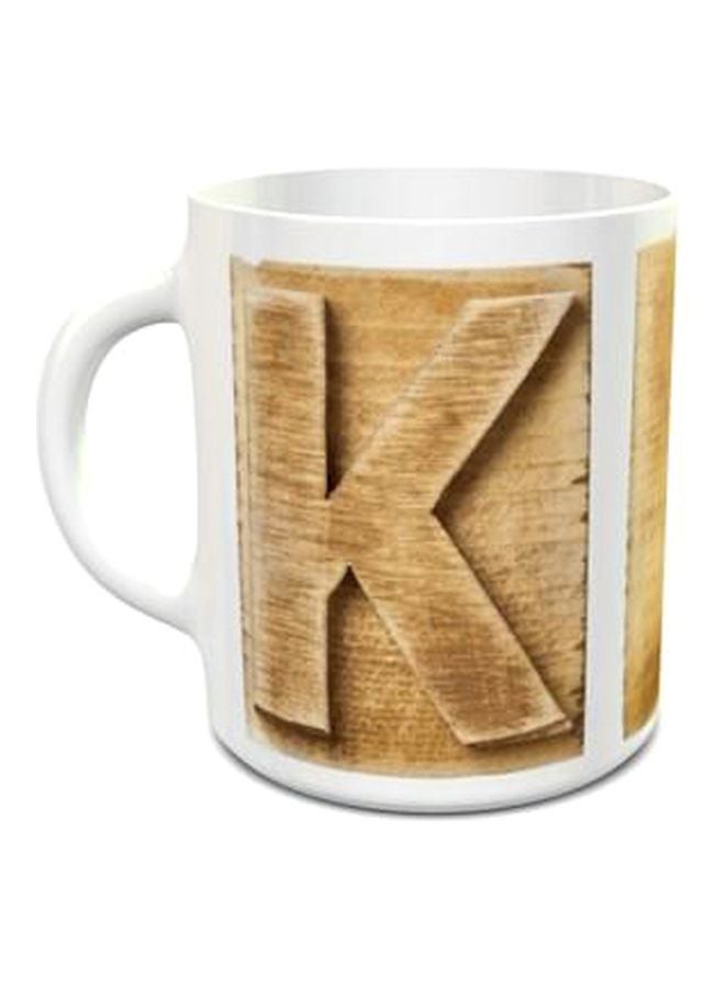 Alphabet K Design 124 Tea Cup Brown/White - v1550485020/N21145282A_1