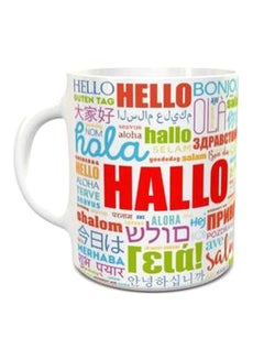 مج شاي 110 مطبوع عليه كلمة "Hello" أبيض/أحمر/أخضر - v1550485024/N21145296A_1