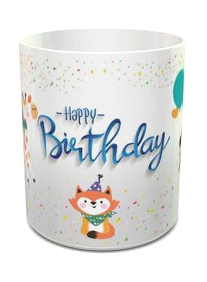 إمبريس مج شاي 109 مطبوع بعبارة "Birthday Wishes" أبيض/أزرق/برتقالي  - Image 1
