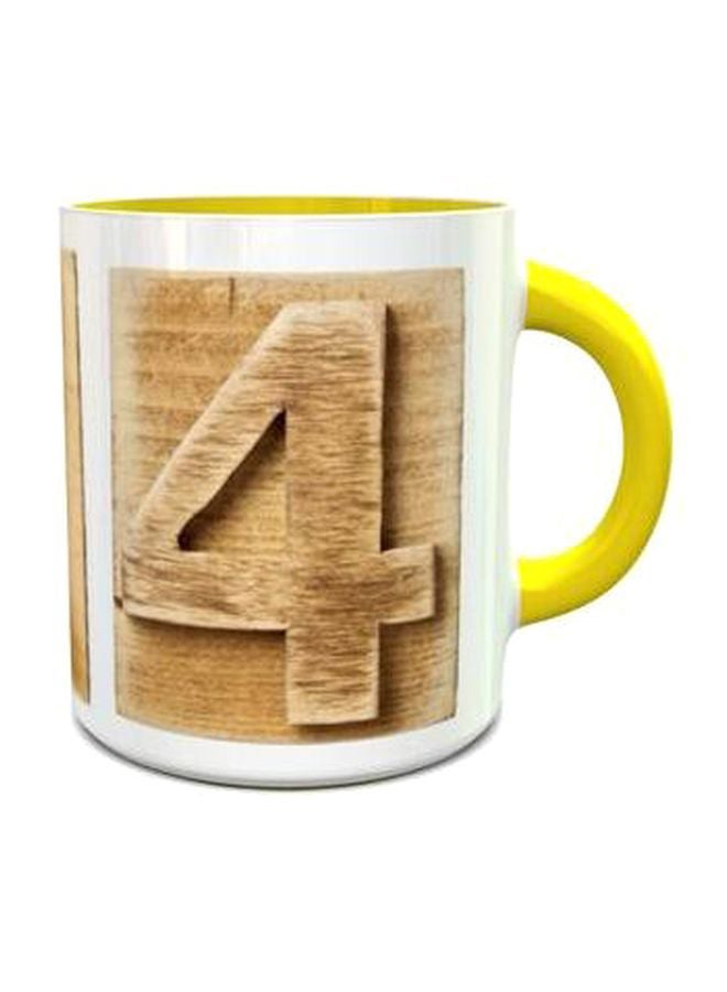 إمبريس مج 420 مطبوع برقم 4 أصفر/ بني/ أبيض