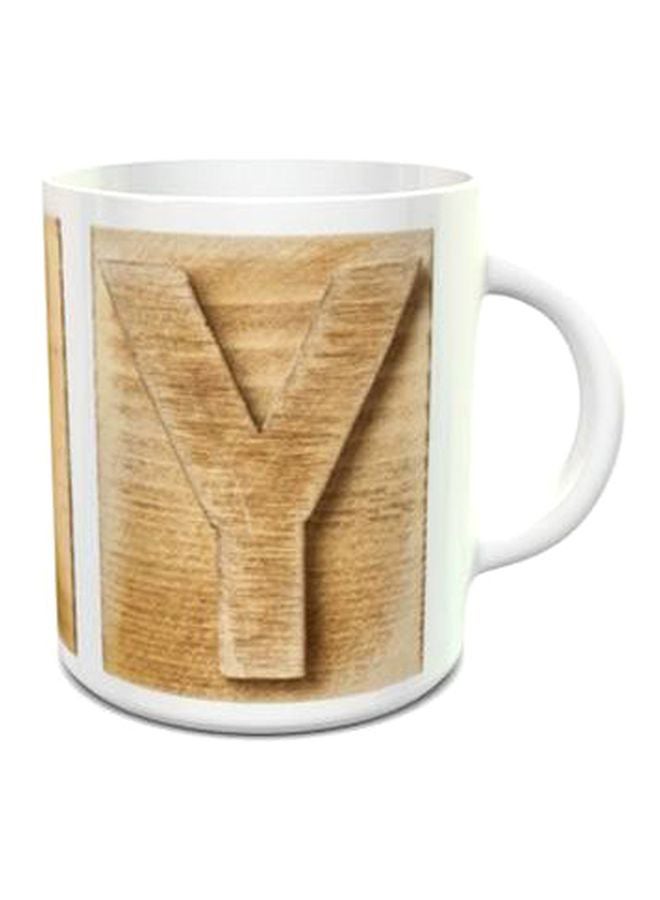 Alphabet Y Design 389 Mug White/Brown