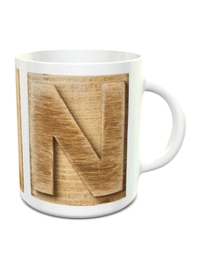 Impress Alphabet N Design 312 Mug White/Brown
