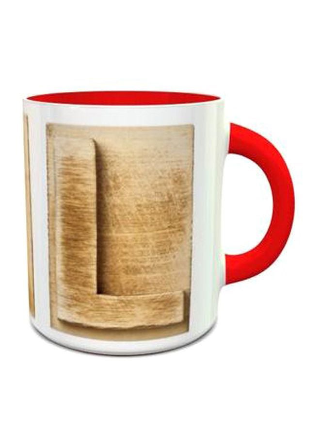 Alphabet L Design 292 Mug Red/White/Brown - v1550485056/N21145425A_1