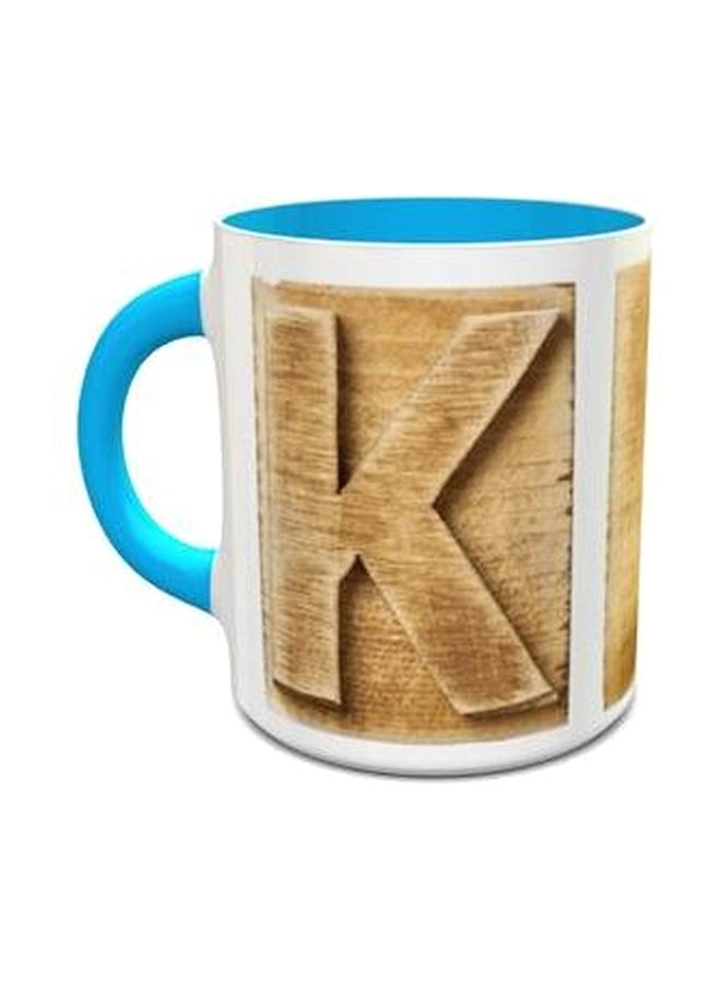 إمبريس كوب بتصميم على شكل حرف K أزرق/أبيض/بني