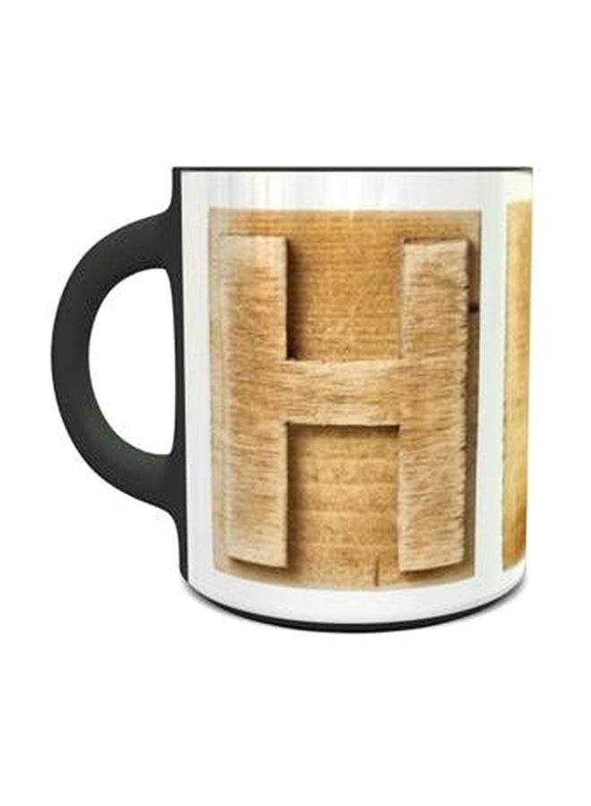 Alphabet H Design 269 Magic Mug Black/White/Brown