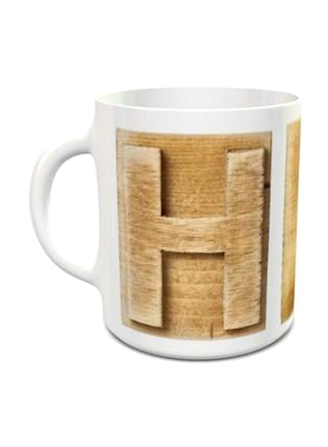 Alphabet H Design 270 Coffee Mug White/Brown - v1550485060/N21145442A_1