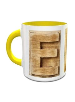 Impress Alphabet E Design 246 Mug Yellow/Brown/White 