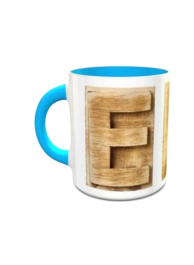 Impress Alphabet E Design 245 Mug Brown/Blue/White