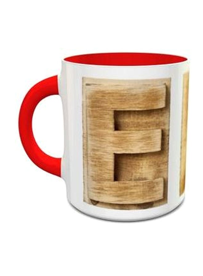 إمبريس مج مطبوع بحرف E طراز 244 بني/أحمر/أبيض