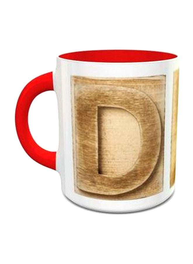 إمبريس كوب بتصميم 238 على شكل الحرف الأبجدي D بني/أحمر/أبيض