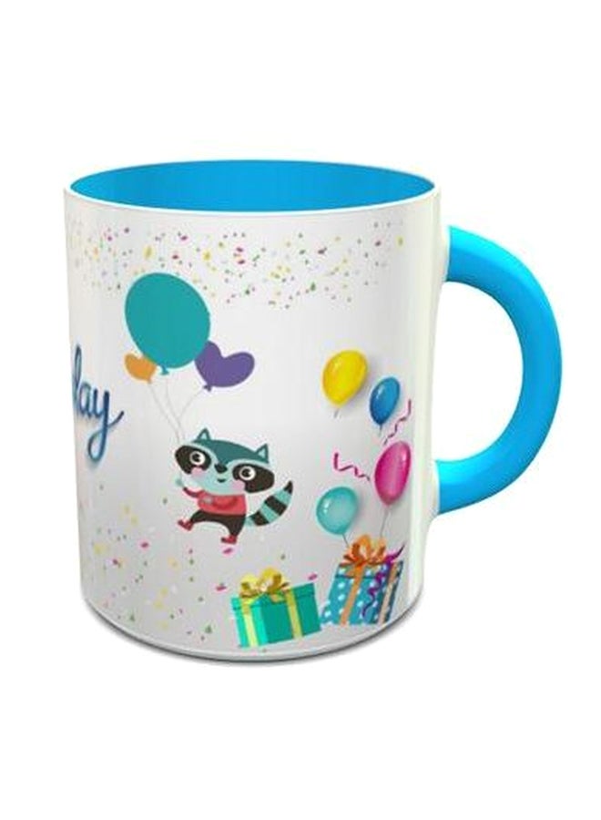 Happy Birthday Wishes Design 102 Coffee Mug Blue/White/Yellow