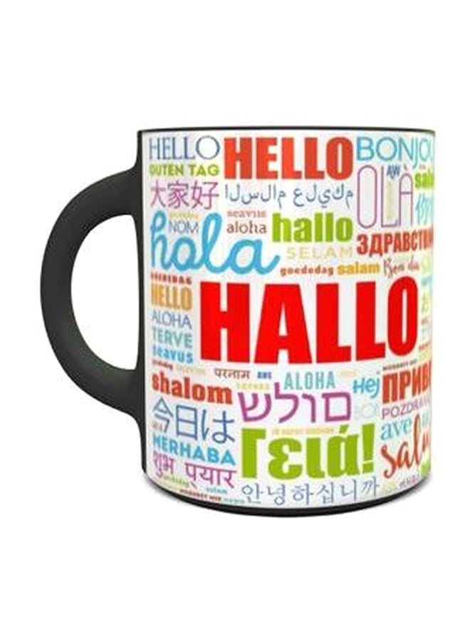 إمبريس مج قهوة رائع مطبوع بعبارة "Hello" أبيض/أسود/أحمر