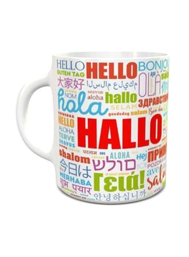 إمبريس مج قهوة مطبوع بكلمة "Hello" تصميم رقم 127 أبيض/أحمر/أزرق