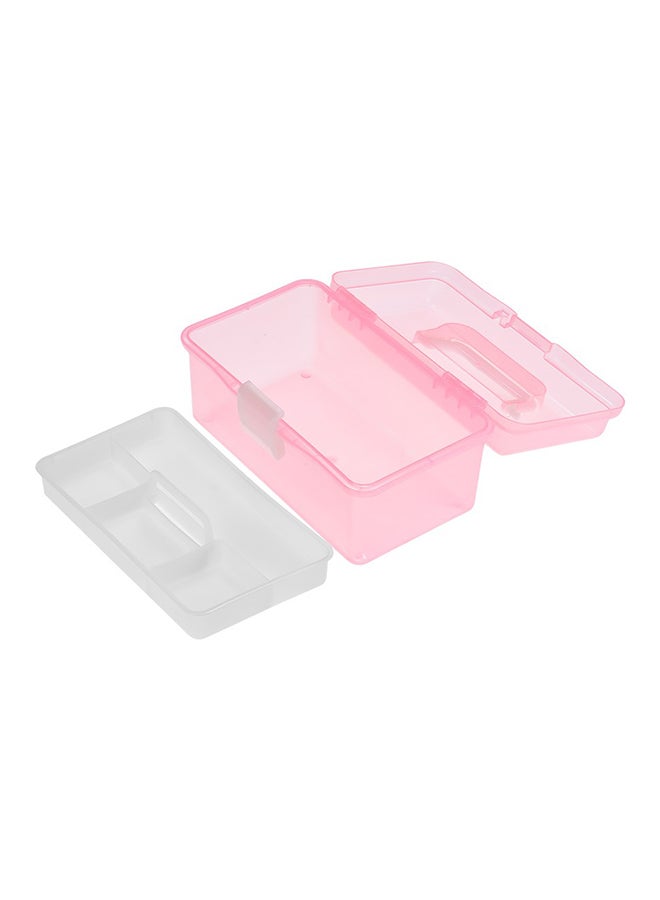 Multipurpose Plastic Art Storage Box Pink 10x6.1x5.1inch - Image 2