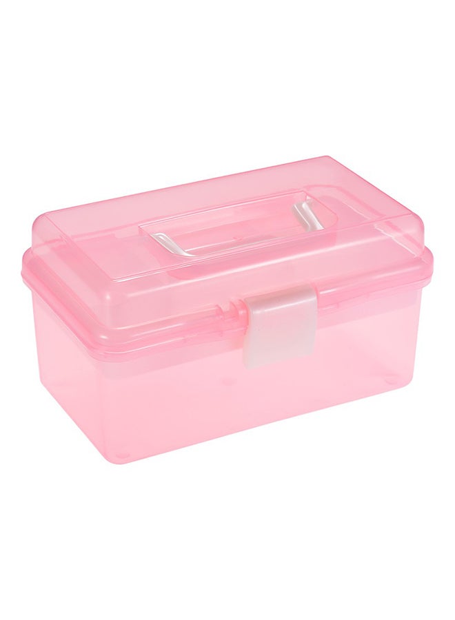 Multipurpose Plastic Art Storage Box Pink 10x6.1x5.1inch - Image 3