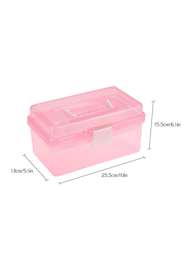 Multipurpose Plastic Art Storage Box Pink 10x6.1x5.1inch - Image 4