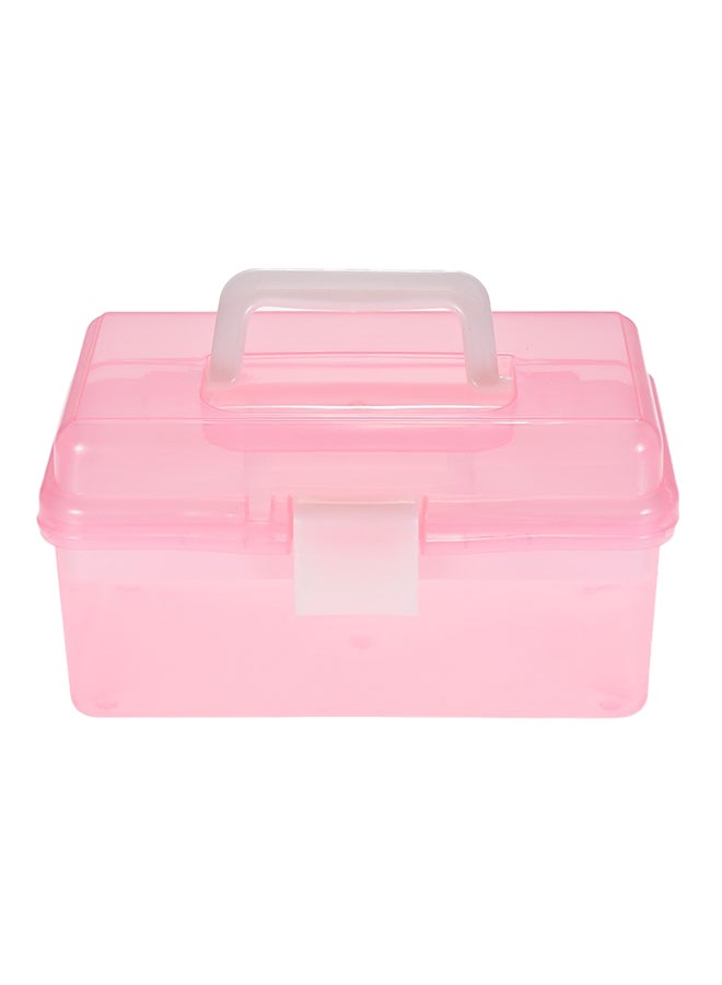Multipurpose Plastic Art Storage Box Pink 10x6.1x5.1inch - Image 1