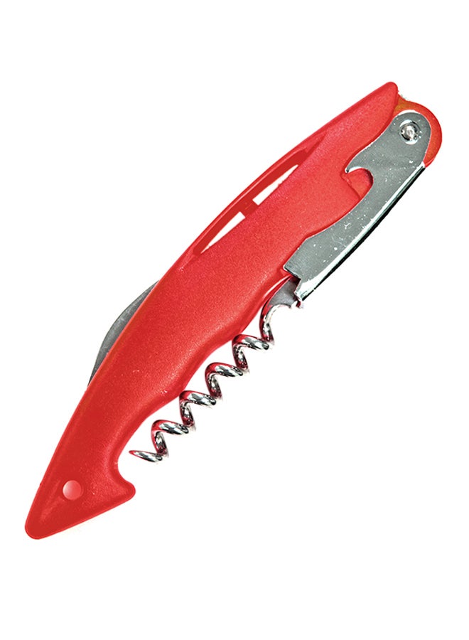 Traveler Corkscrew Bottle Opener Red 14cm  - Image 1
