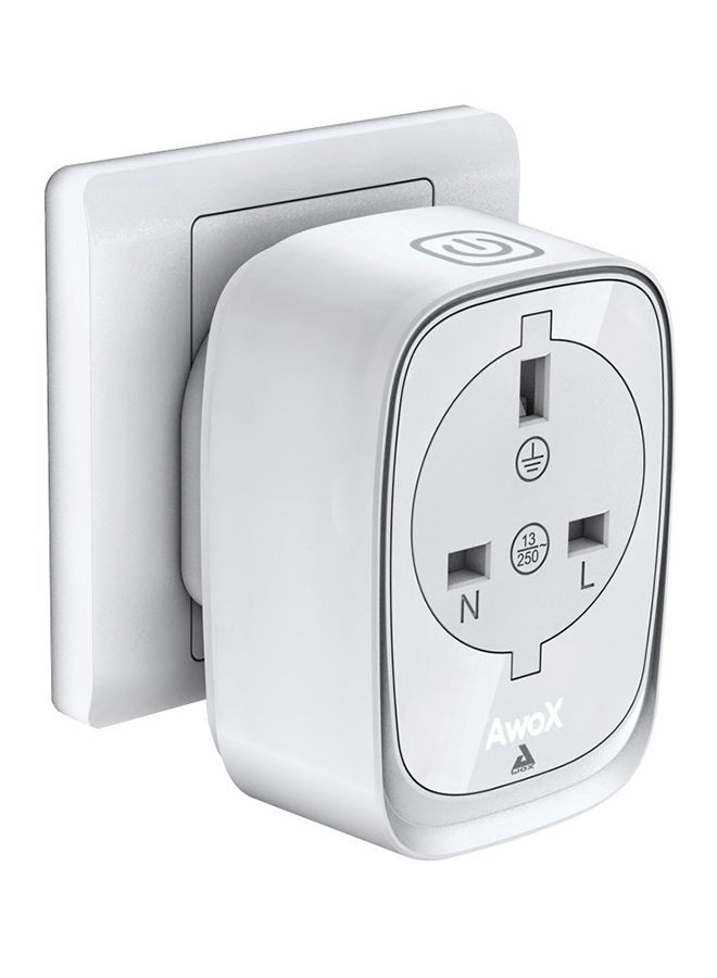 Smart Socket Adapter With Bluetooth Control White 11cm
