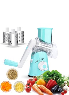 Cyber Multifunctional Tabletop Drum Grater With 3 Interchangeable Blades Blue/White  - Image 3