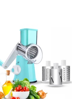 Cyber Multifunctional Tabletop Drum Grater With 3 Interchangeable Blades Blue/White  - Image 4