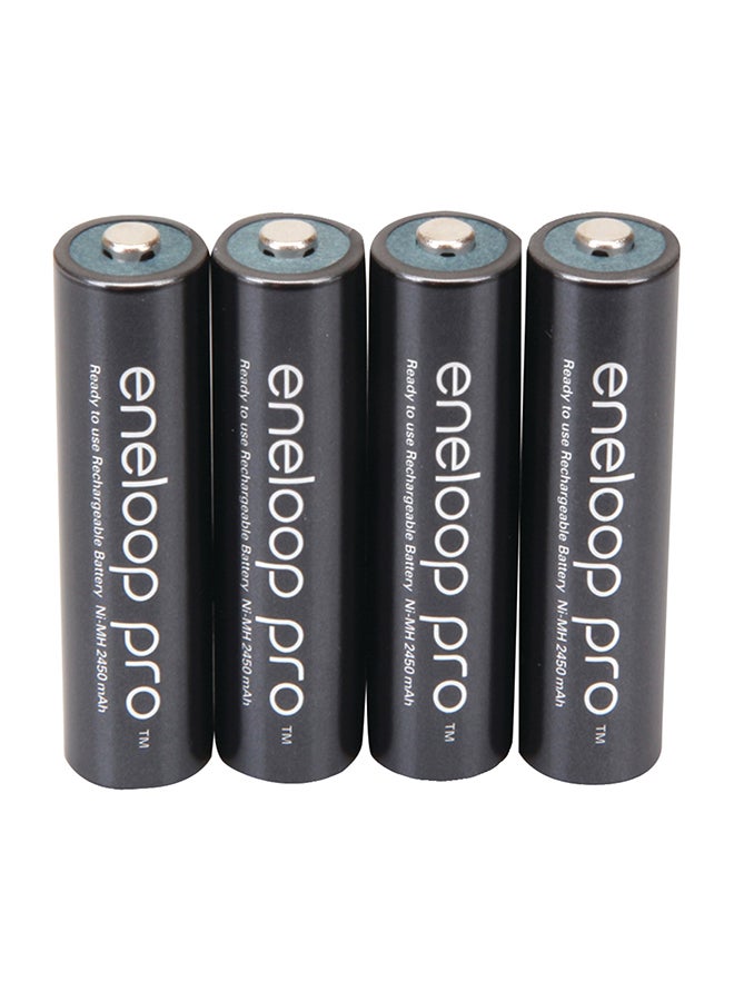 Panasonic Pack Of 4 AAA Eneloop Pro High Capacity Rechargeable Batteries Black - Image 1