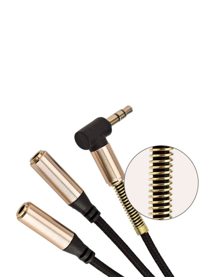 3.5mm Male To 3.5mm Dual Female Audio Splitter Cable Black - Image 2