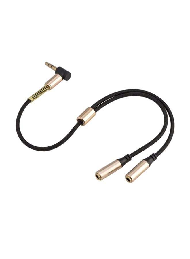 3.5mm Male To 3.5mm Dual Female Audio Splitter Cable Black - Image 1