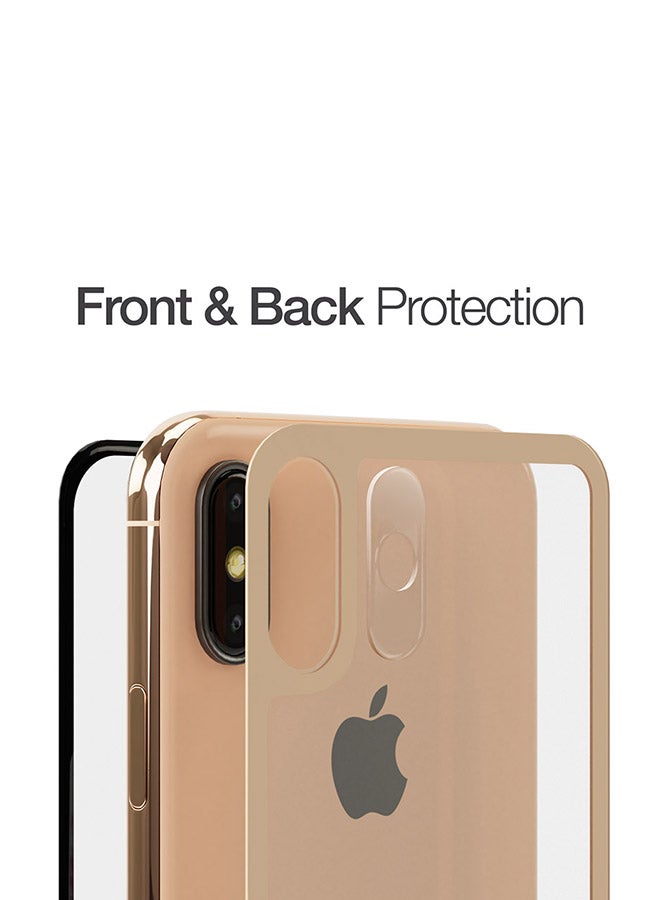 AMAZINGthing Tempered Glass For iPhone XS / X Front And Back Clear/Beige - Image 5