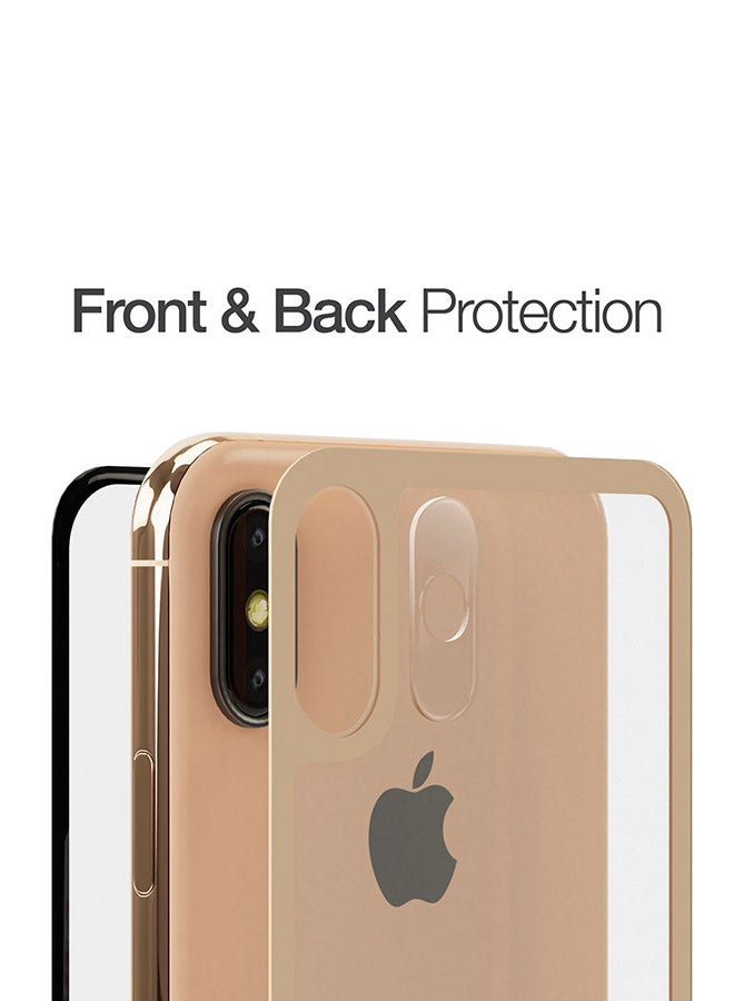 AMAZINGthing Special Edition Front Screen And Back Tempered Glass Protector With Lens Protection For iPhone Xs Max Clear/Beige - Image 4