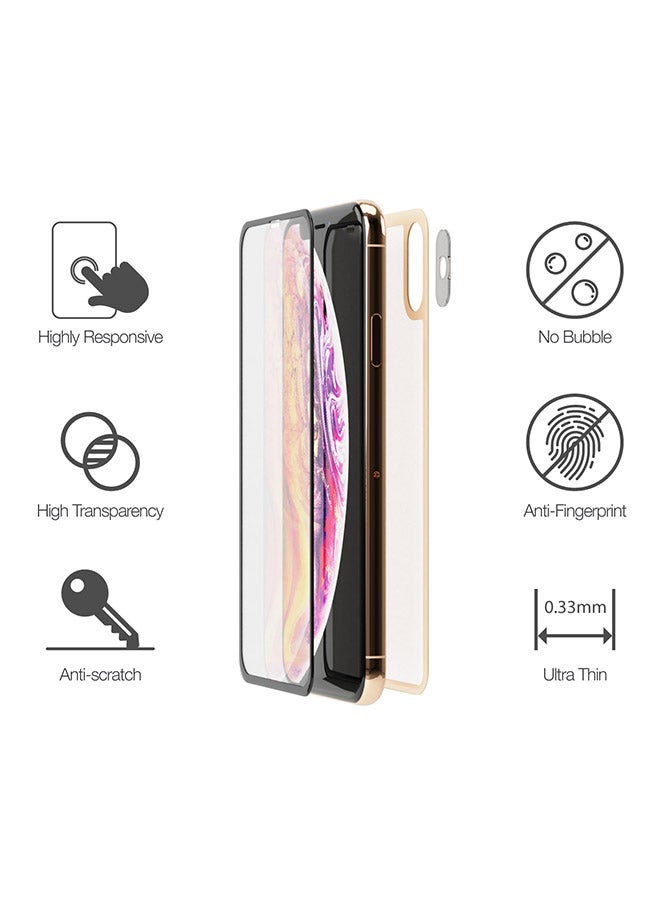 AMAZINGthing Tempered Glass For iPhone XS / X Front And Back Clear/Beige - Image 4