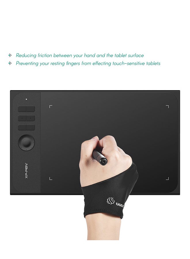 Durable Two-Finger Drawing Glove Black