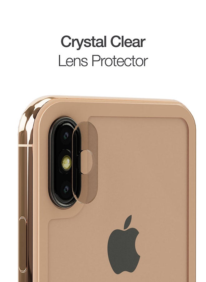 AMAZINGthing Special Edition Front Screen And Back Tempered Glass Protector With Lens Protection For iPhone Xs Max Clear/Beige - Image 5