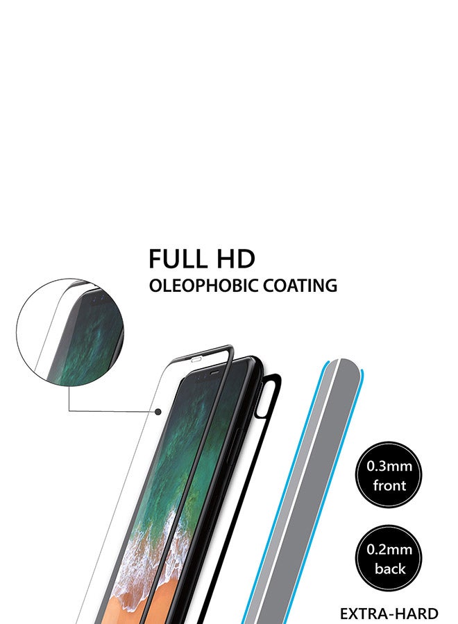 AMAZINGthing Tempered Glass For iPhone X Front And Back Clear/Black - Image 3