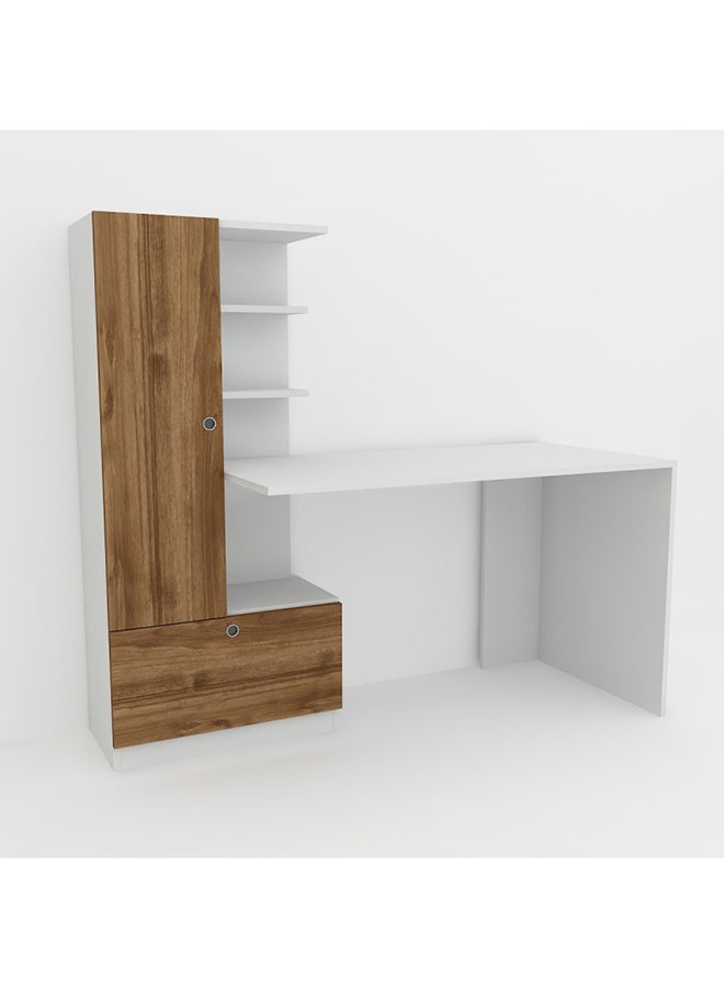 سحابة طاولة مكتب دومينوز أبيض/بني 73x51x120سم - Image 1