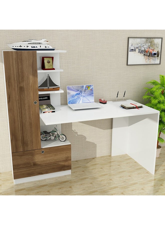 سحابة طاولة مكتب دومينوز أبيض/بني 73x51x120سم - Image 3