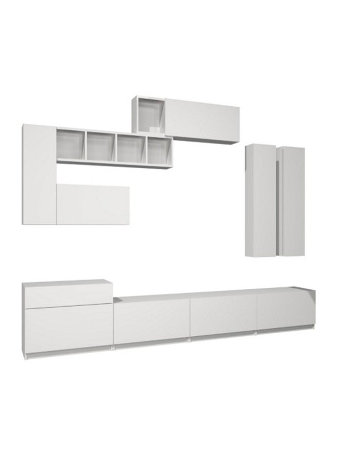 سحابة طاولة وحدة ترفيه للتلفزيون دومينو أبيض - Image 1