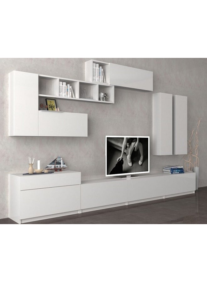 سحابة طاولة وحدة ترفيه للتلفزيون دومينو أبيض - Image 4